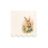 Vintage Easter Bunny Scallop Paper Cocktail Napkin