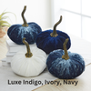 Pumpkin Small Velvet, Valentine's mantel, Autumn table, Gift: Emerald