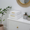 Lusan Set of 2 Square Nesting Decorative Storage Boxes: Navy Blue Shagreen