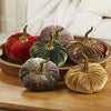 Pumpkin Large Velvet, Fall Mantel Decor, Halloween Table: Emerald