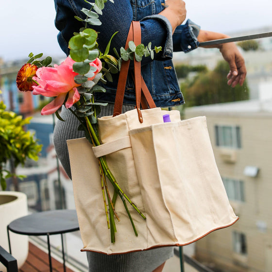 Blue Stripe Canvas Tote