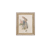 Watercolor Bunny Framed Antique Art