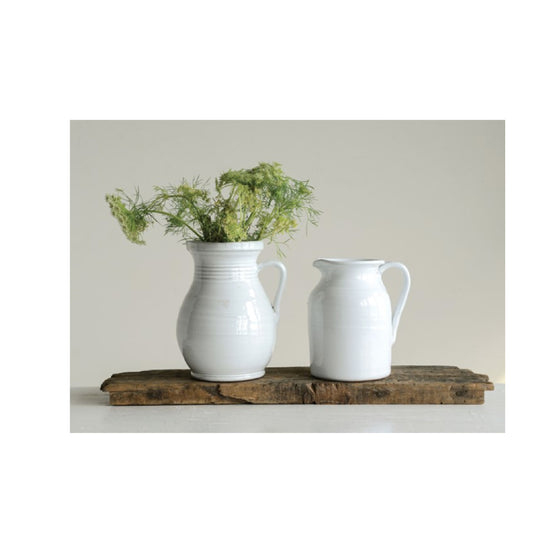 White Terra Cotta Pitcher - Bungalow 56