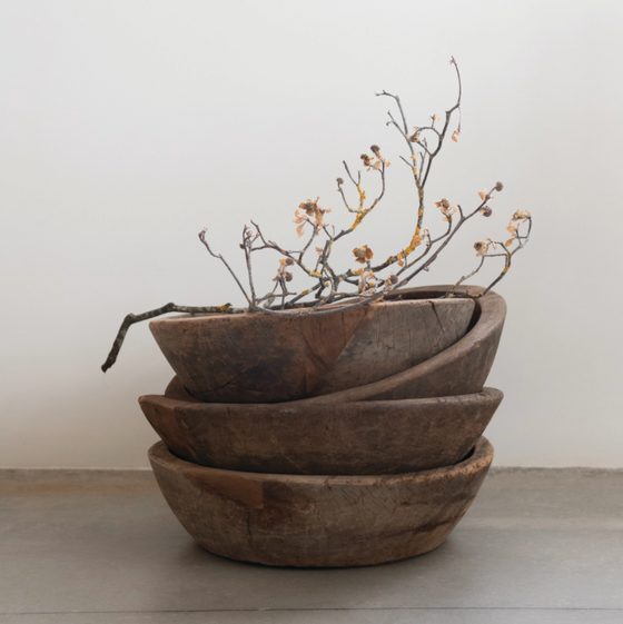 Large Found Wood Bowl