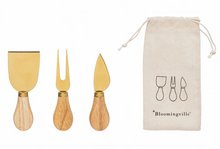  Gold & Wood Cheese Knives